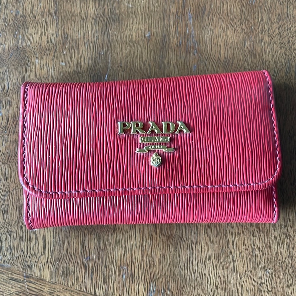 Prada red key holder